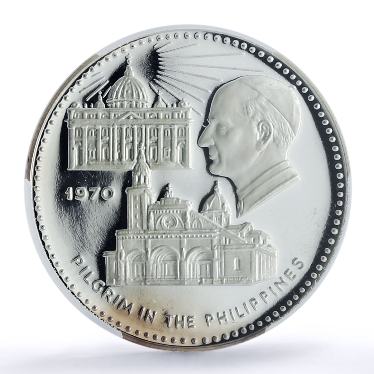 Fujairah 10 riyals Papal Visit Philippines Paul VI PR 67 PCGS silver coin 1970