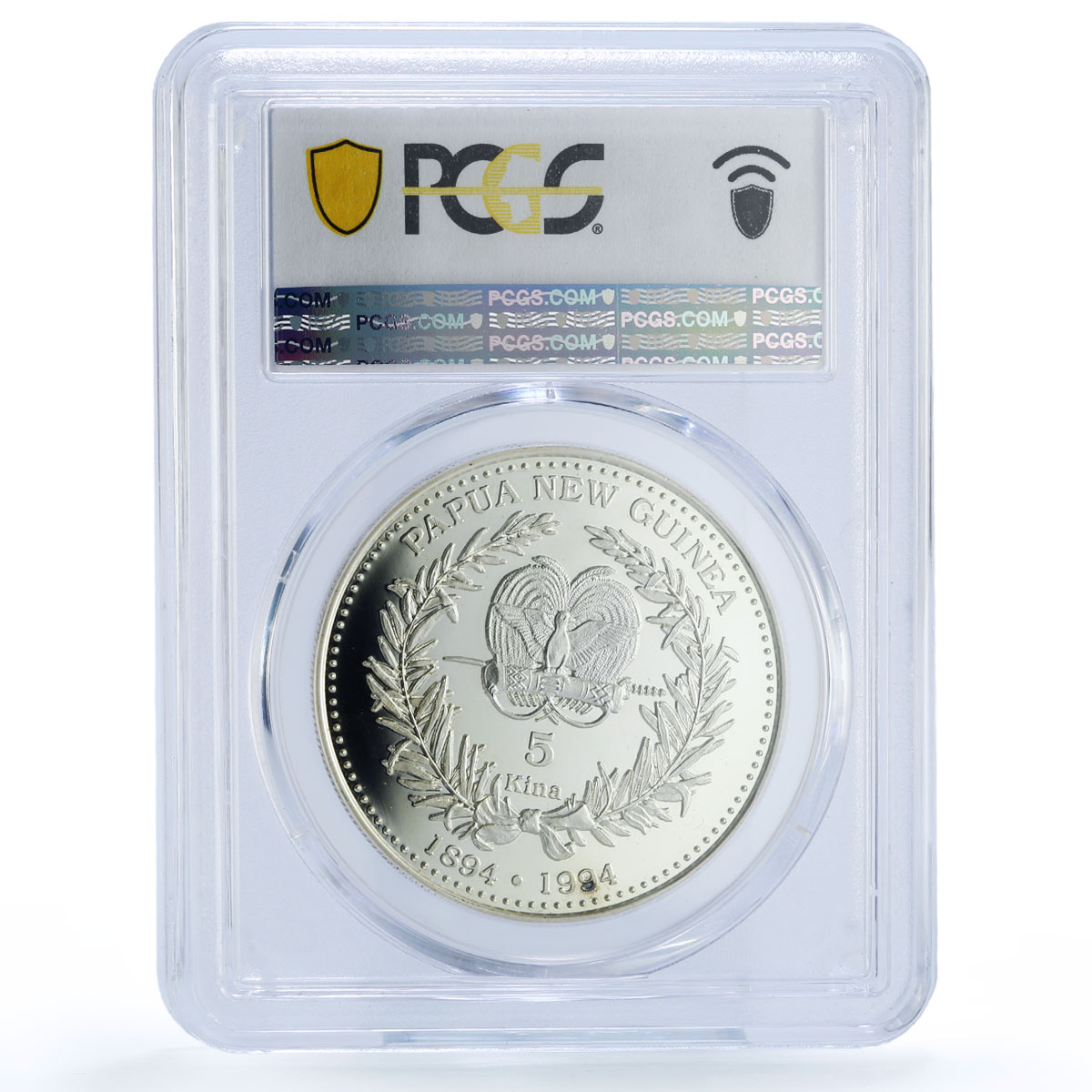 Papua New Guinea 5 kina Coinage Centennial KM-37 Bird PR 69 PCGS silv. coin 1994