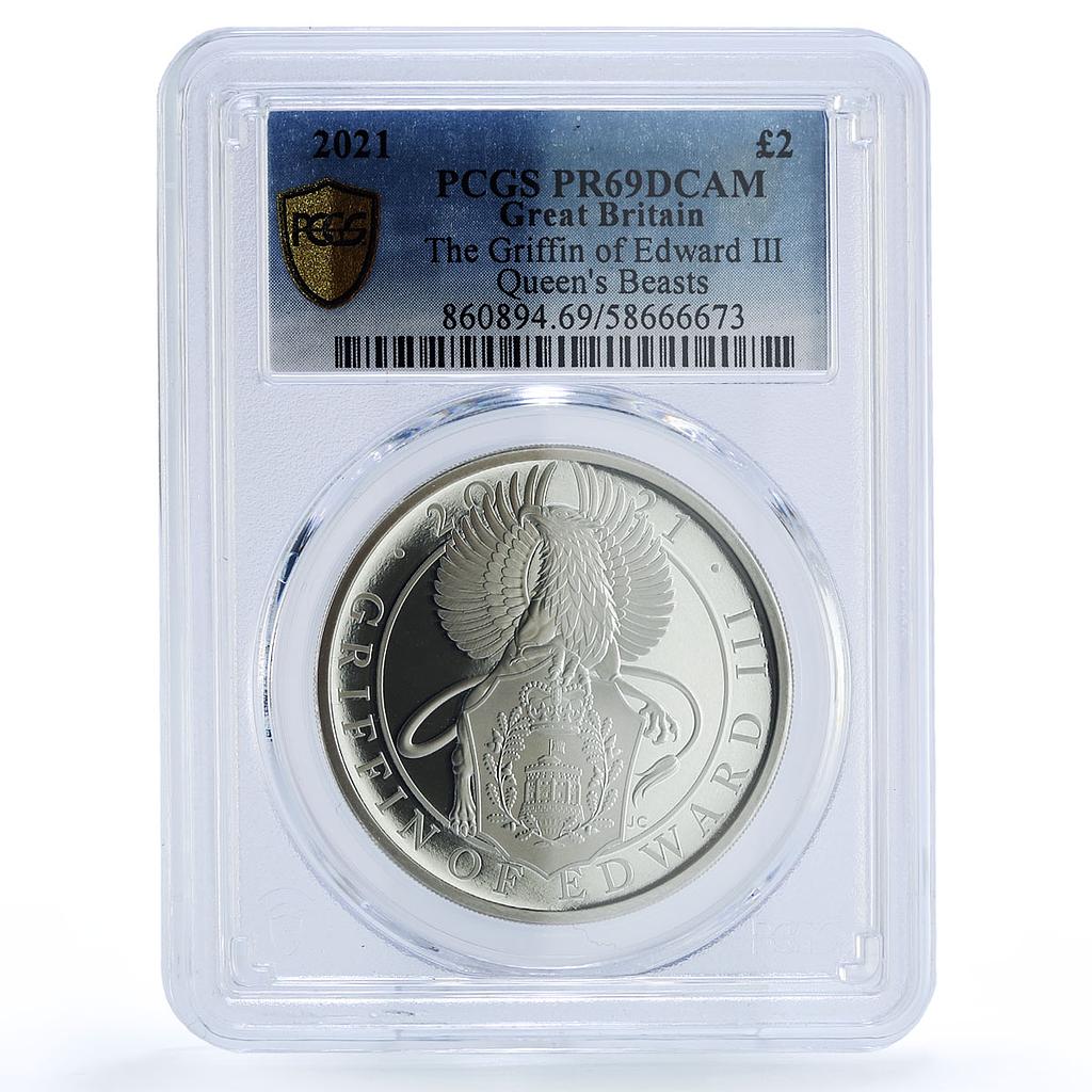 Great Britain 2 pounds Griffin Edward 3 Queen Beasts PR 69 PCGS silver coin 2021