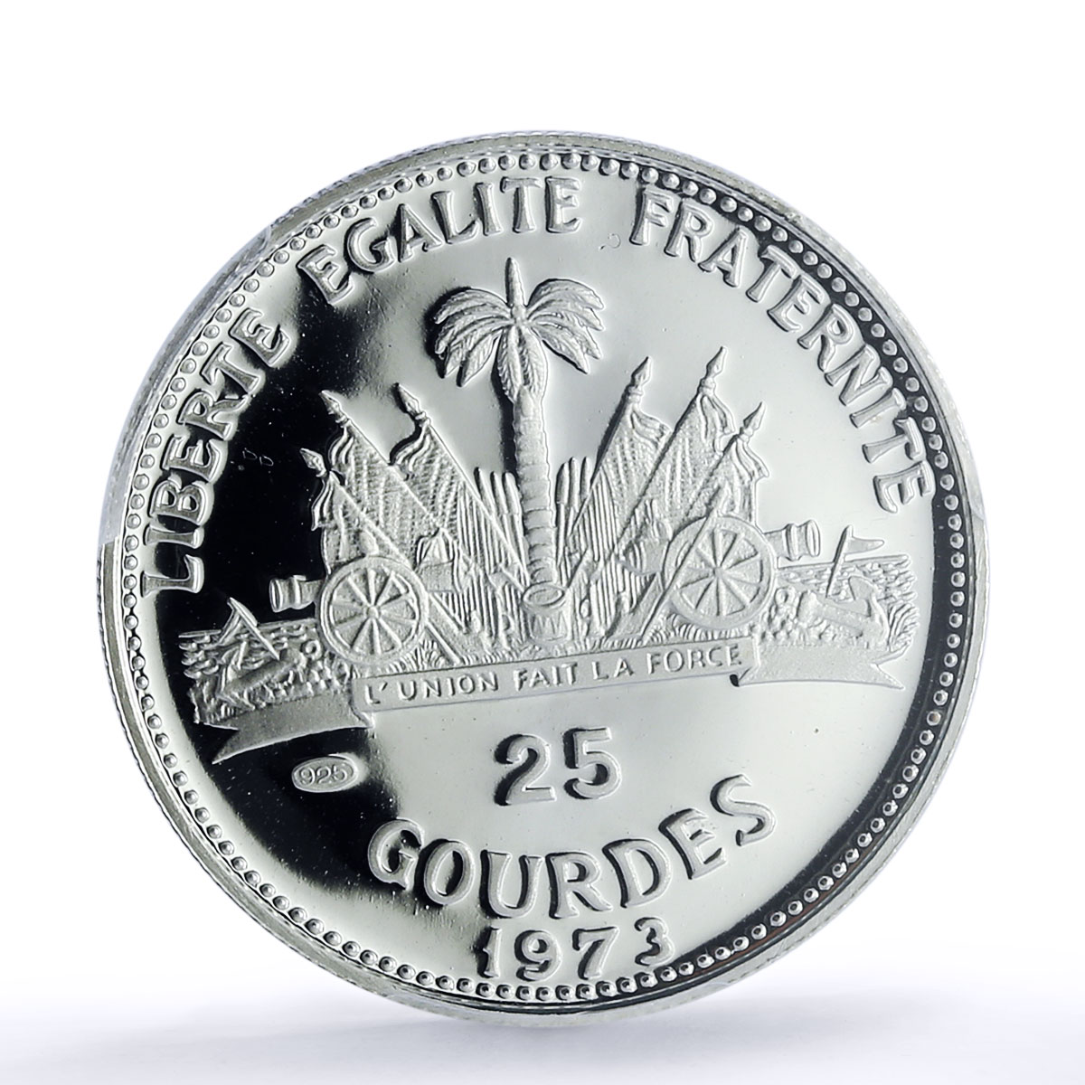 Haiti 25 gourdes Christopher Columbus Colomb KM-102 PR 70 PCGS silver coin 1973