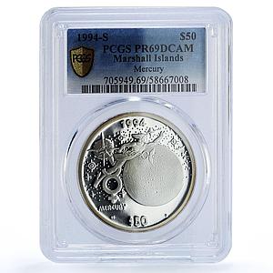 Marshall Isl. 50 dollars Mercury Solar System Space PR 69 PCGS silver coin 1994