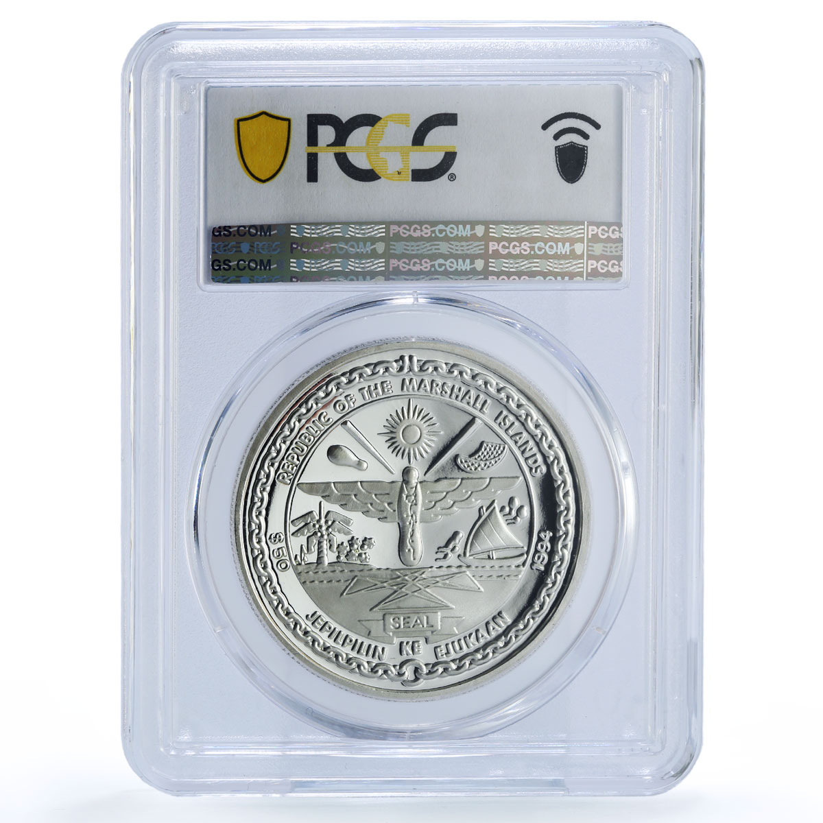 Marshall Isl. 50 dollars Neptune Solar System Space PR 69 PCGS silver coin 1994