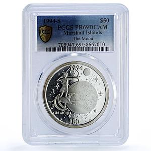 Marshall Islands 50 dollars Moon Solar System Space PR 69 PCGS silver coin 1994