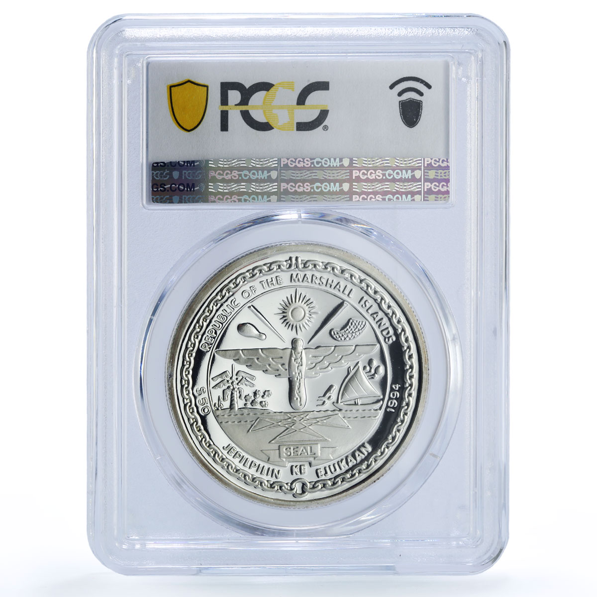 Marshall Islands 50 dollars Moon Solar System Space PR 69 PCGS silver coin 1994