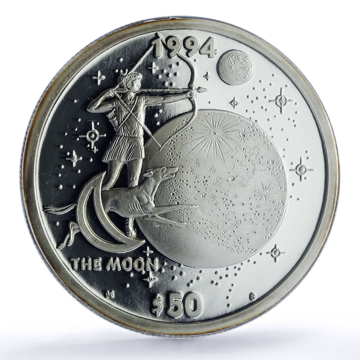 Marshall Islands 50 dollars Moon Solar System Space PR 69 PCGS silver coin 1994
