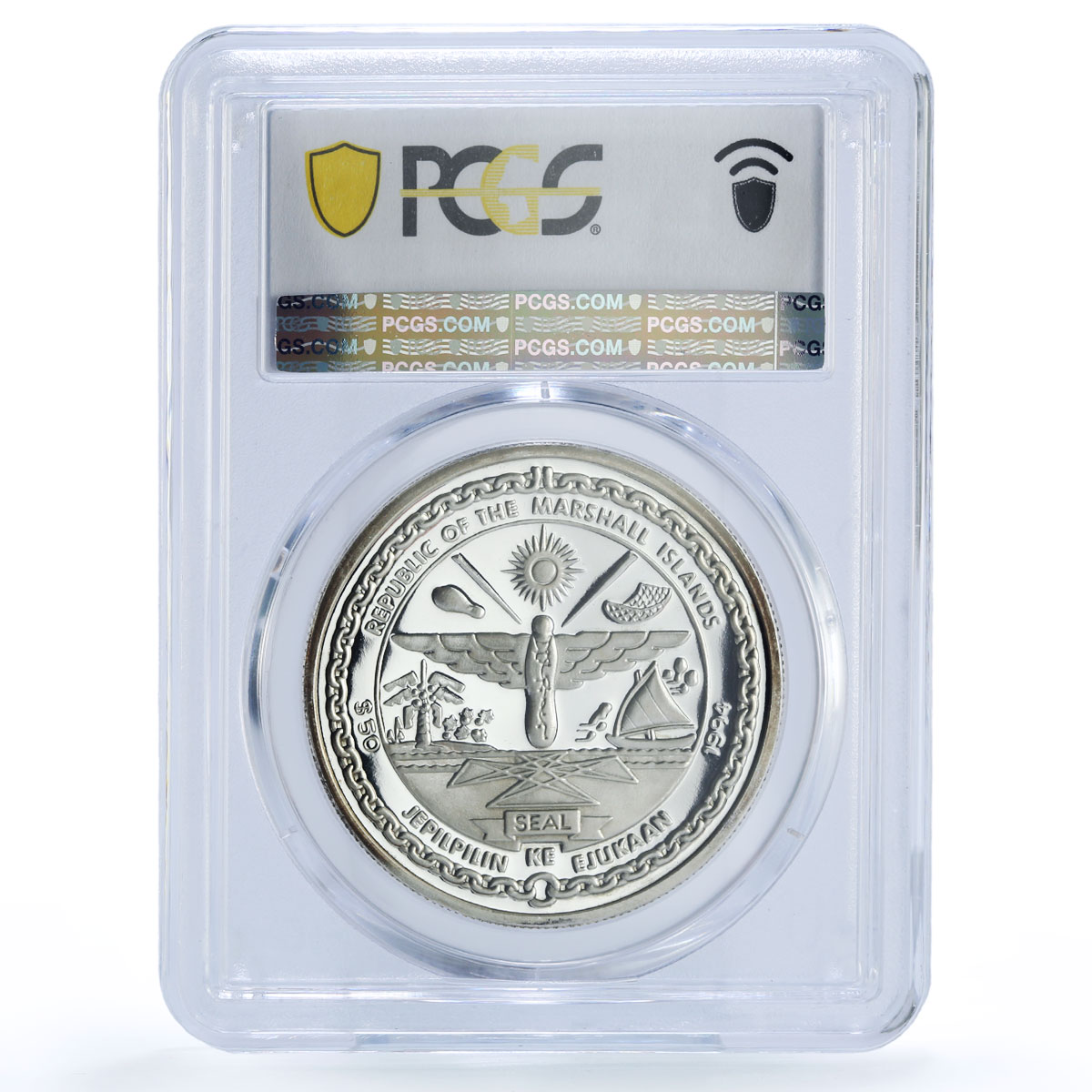 Marshall Isl. 50 dollars Uranus Solar System Space PR 69 PCGS silver coin 1994