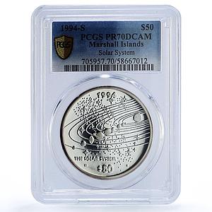 Marshall Isl. 50 dollars Planets Solar System Space PR 70 PCGS silver coin 1994