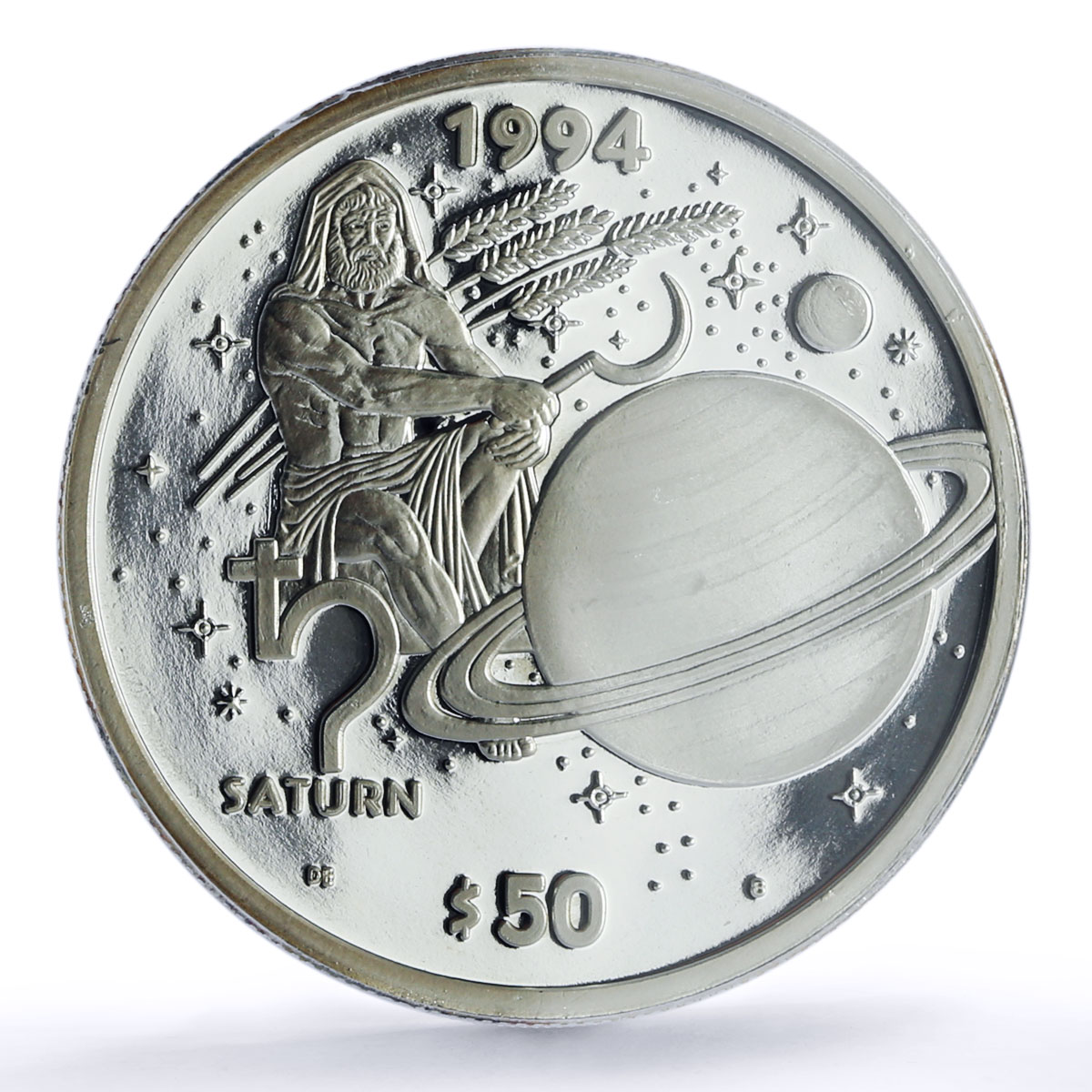 Marshall Isl. 50 dollars Saturn Solar System Space PR 69 PCGS silver coin 1994