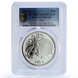 Marshall Islands 50 dollars Mars Solar System Space PR 69 PCGS silver coin 1994