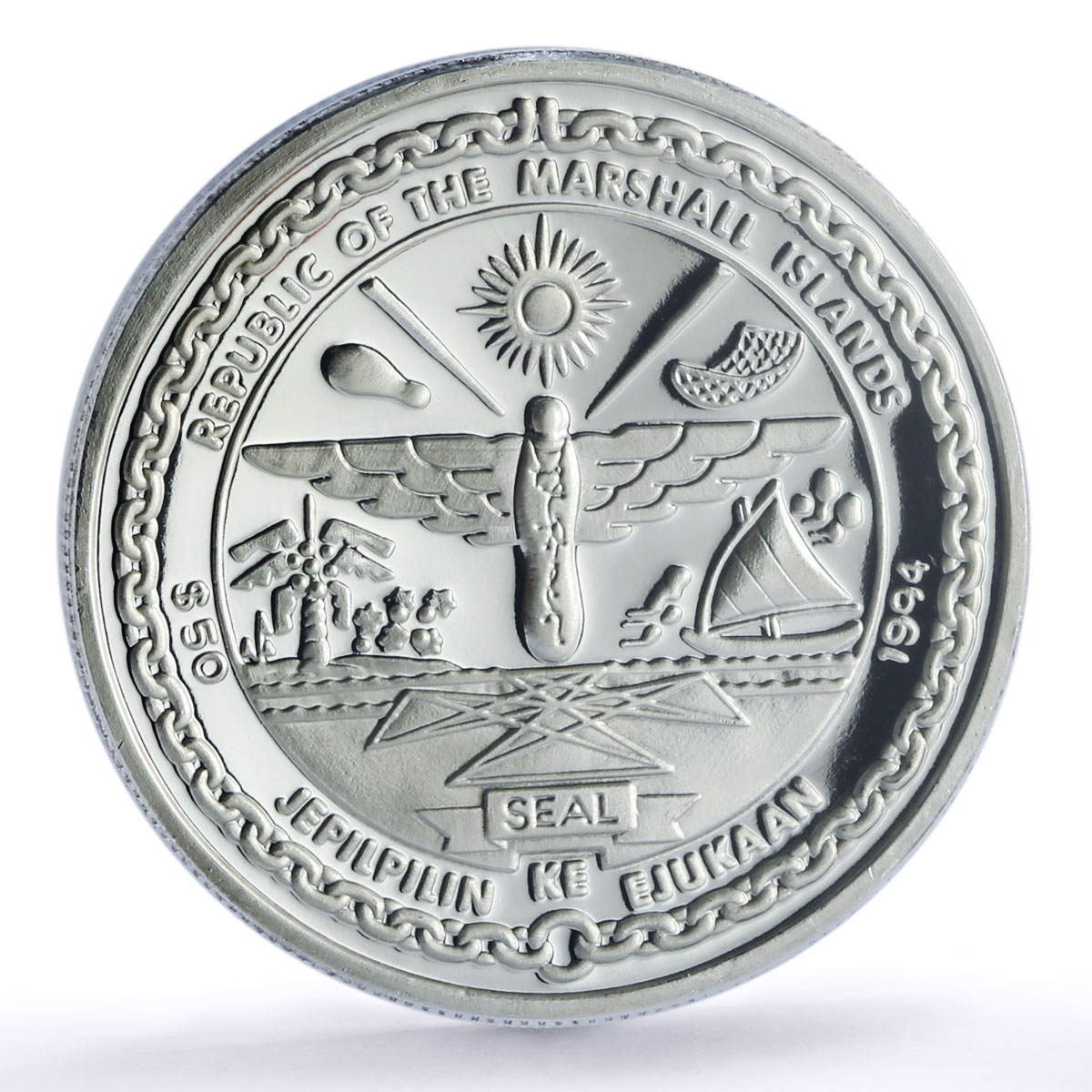 Marshall Islands 50 dollars Mars Solar System Space PR 69 PCGS silver coin 1994