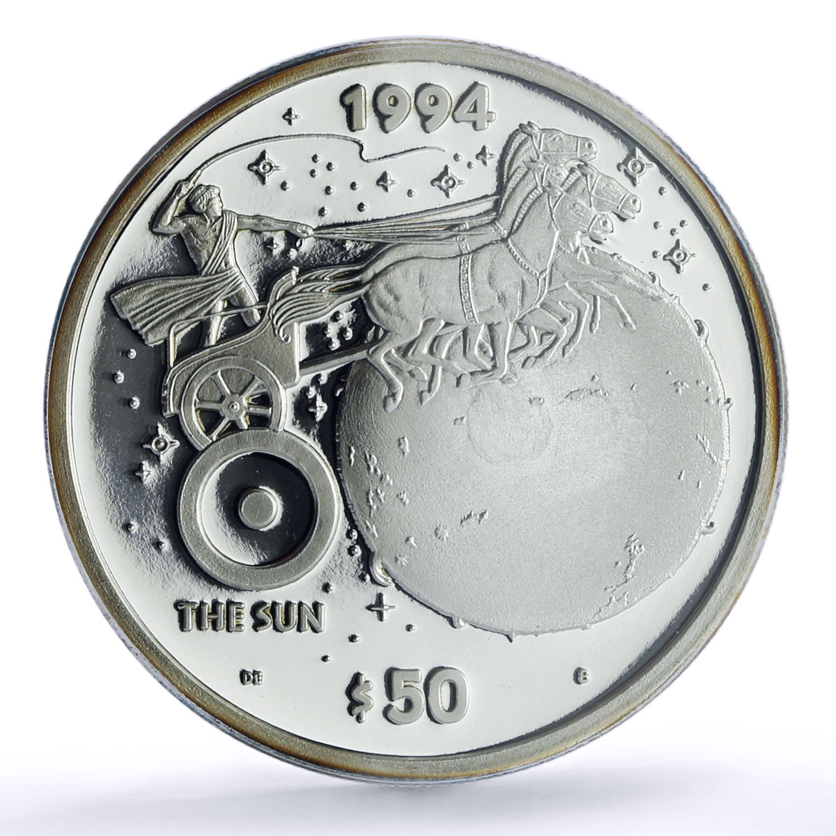 Marshall Isl. 50 dollars The Sun Solar System Space PR 69 PCGS silver coin 1994