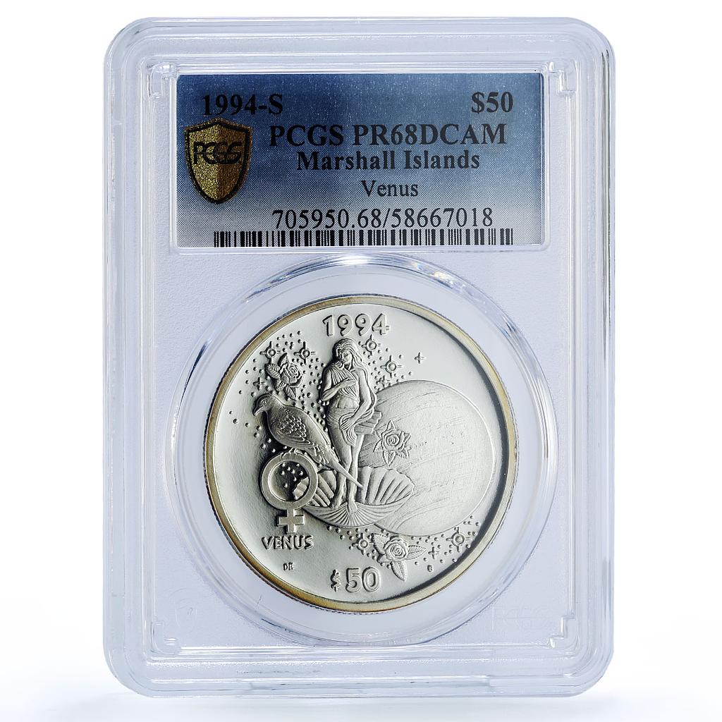 Marshall Islands 50 dollars Venus Solar System Space PR 68 PCGS silver coin 1994