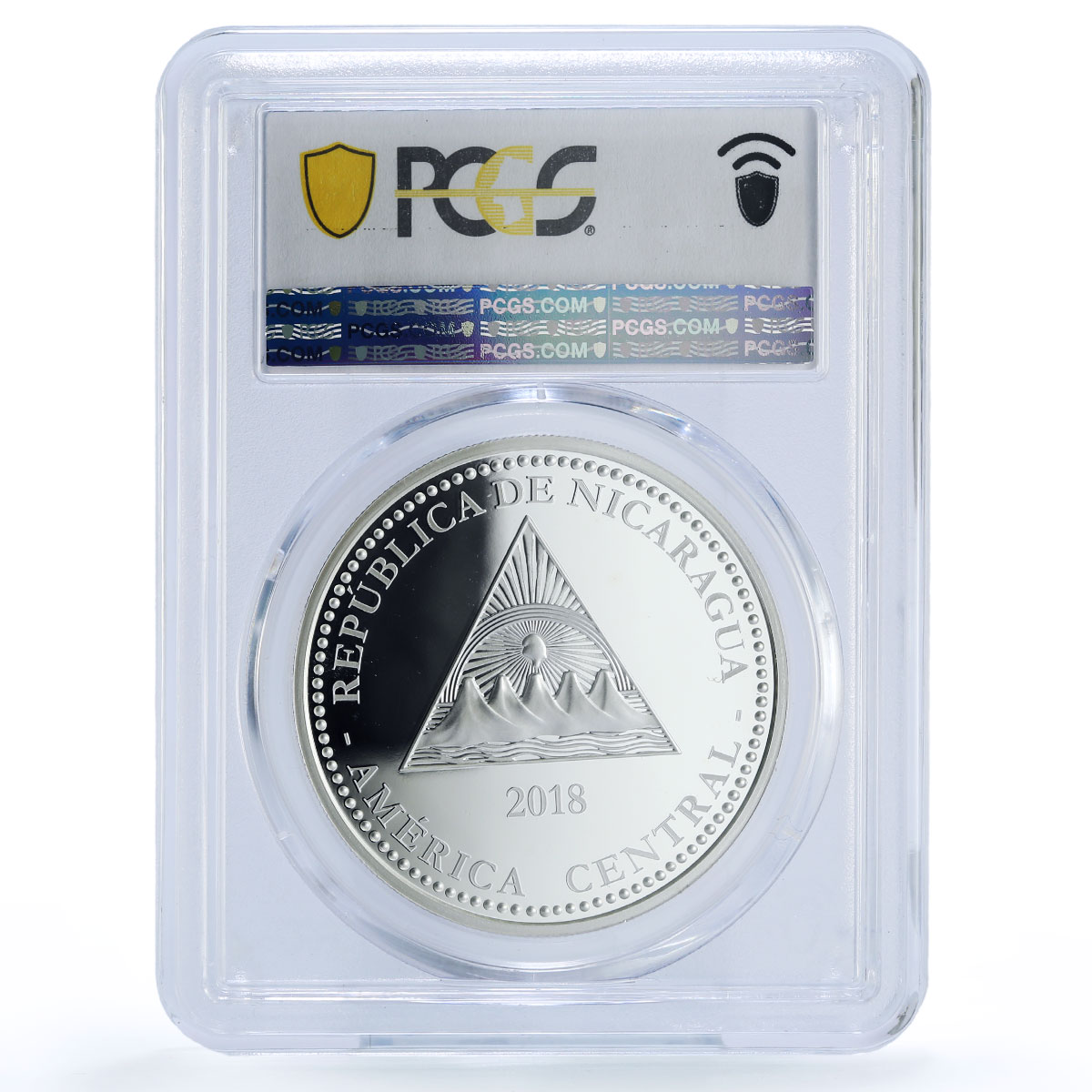 Nicaragua 100 cordobas Three Toed Sloth KM-125 Fauna PR 69 PCGS silver coin 2018