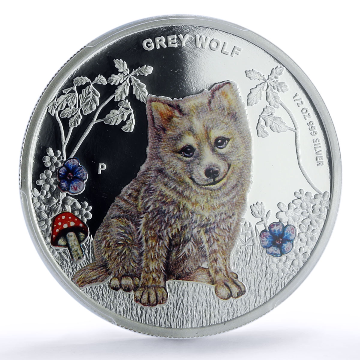 Tuvalu 50 cents Grey Wolf Forest Babies KM-213 Fauna PR 70 PCGS silver coin 2013