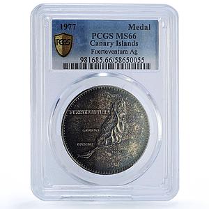 Spain Fuerteventura Island Canary Islas Collection MS 66 PCGS silver medal 1977