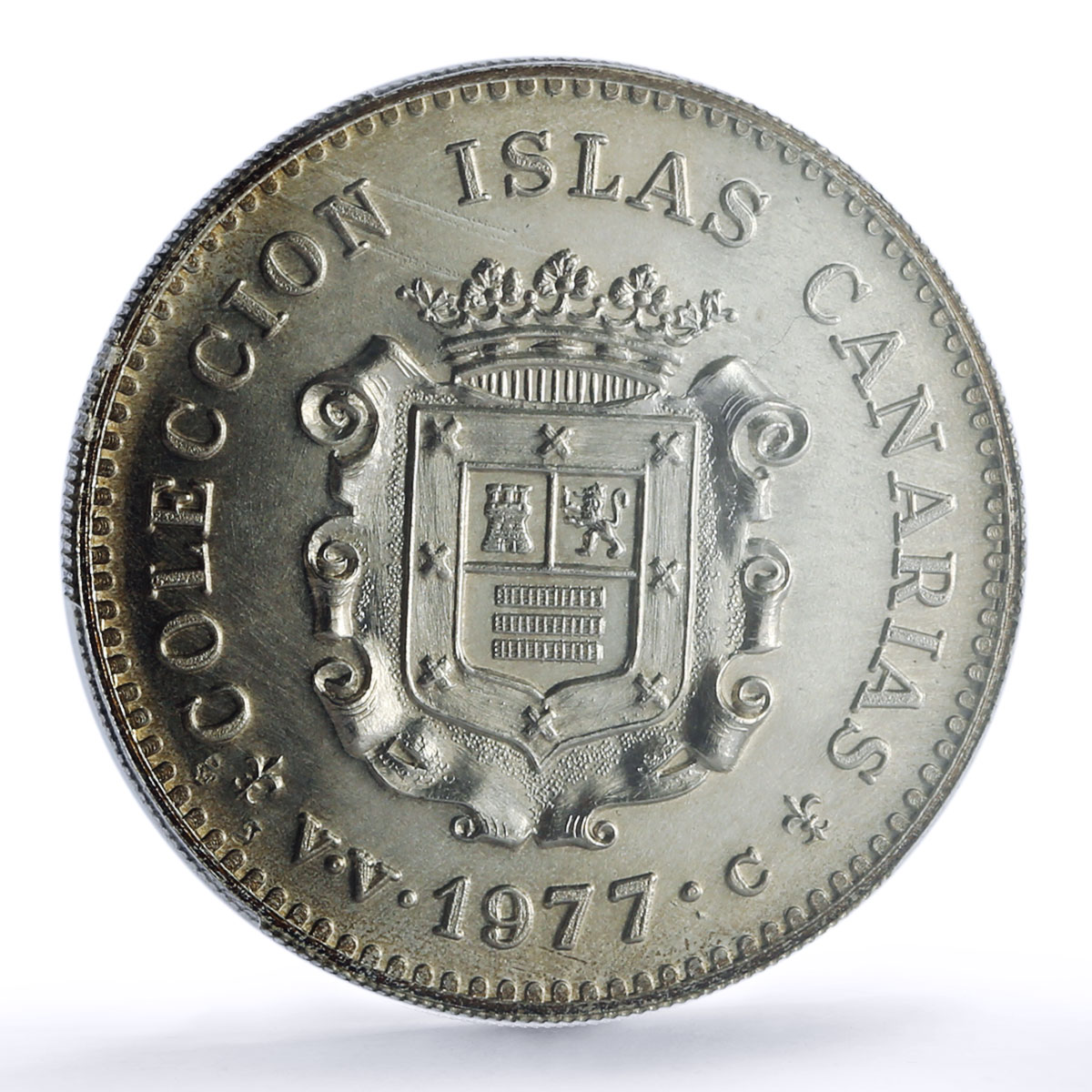 Spain Fuerteventura Island Canary Islas Collection MS 66 PCGS silver medal 1977