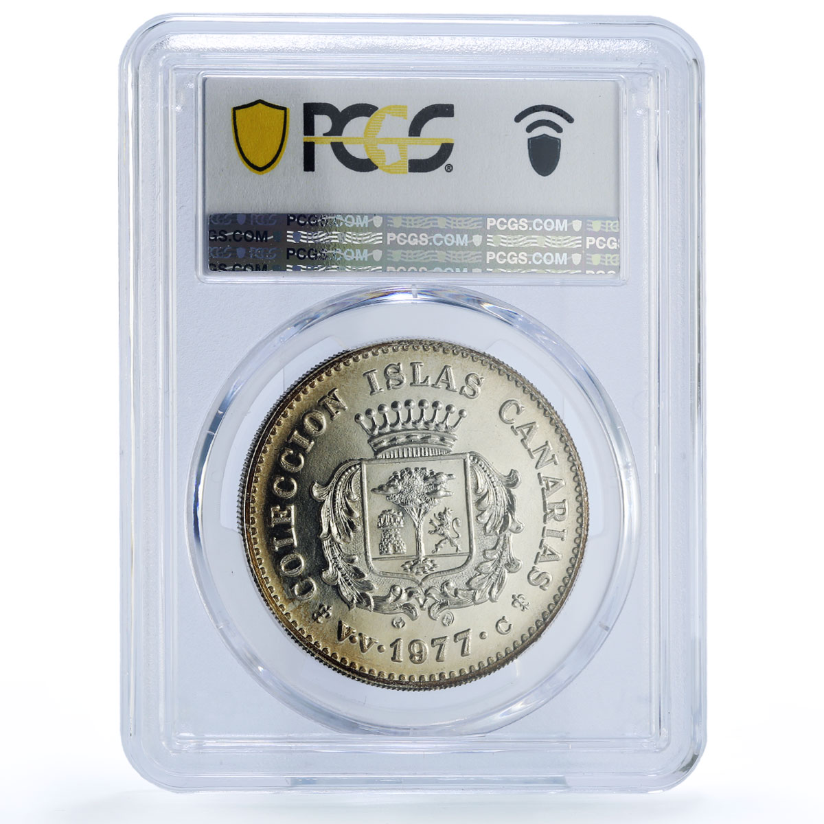 Spain Hierro Island Canary Islas Collection MS 66 PCGS silver medal 1977