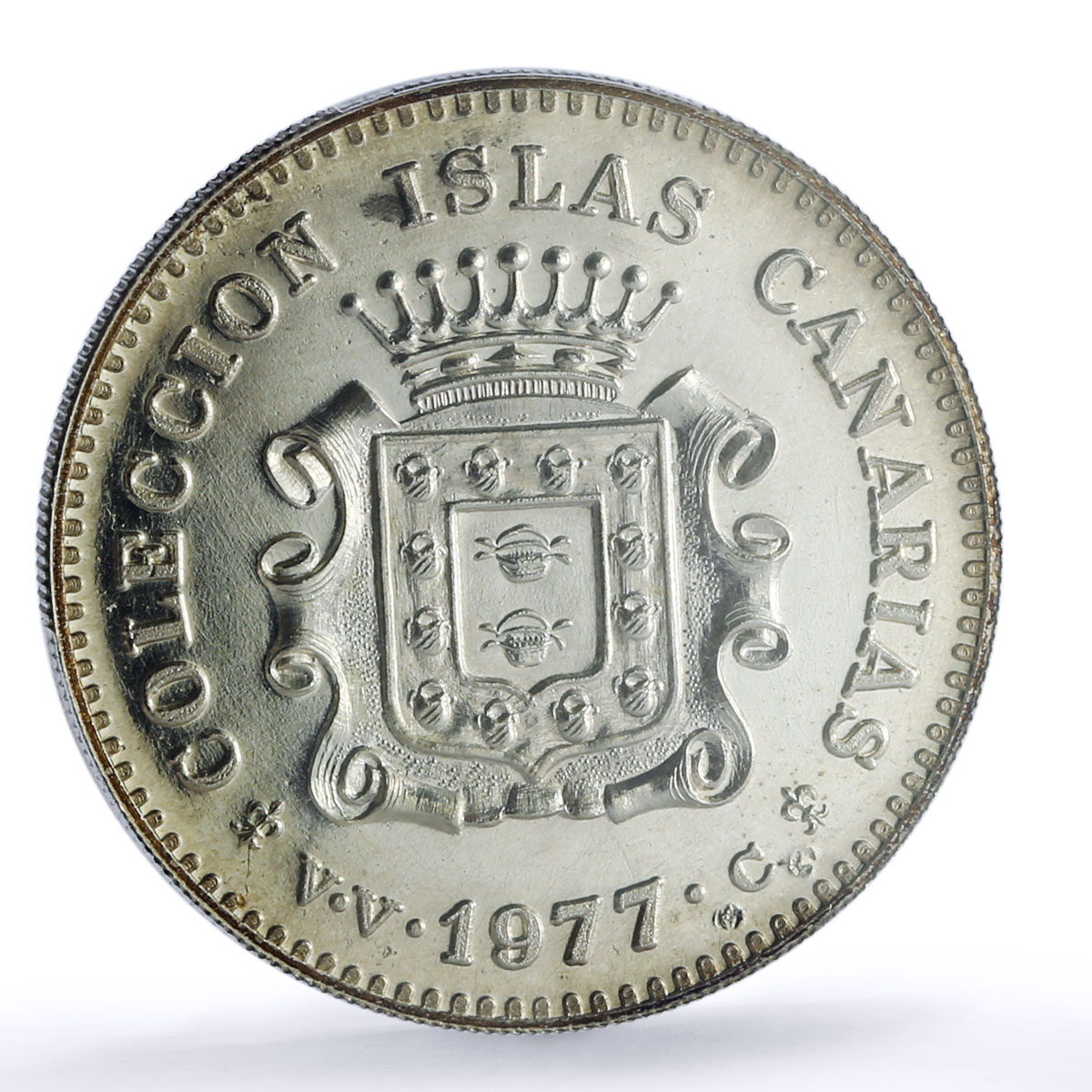 Spain Gomera Island Canary Islas Collection MS 67 PCGS silver medal 1977
