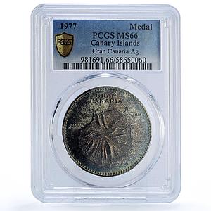 Spain Gran Canaria Island Canary Islas Collection MS 66 PCGS silver medal 1977