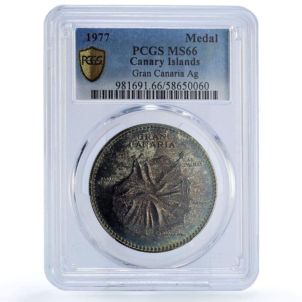 Spain Gran Canaria Island Canary Islas Collection MS 66 PCGS silver medal 1977