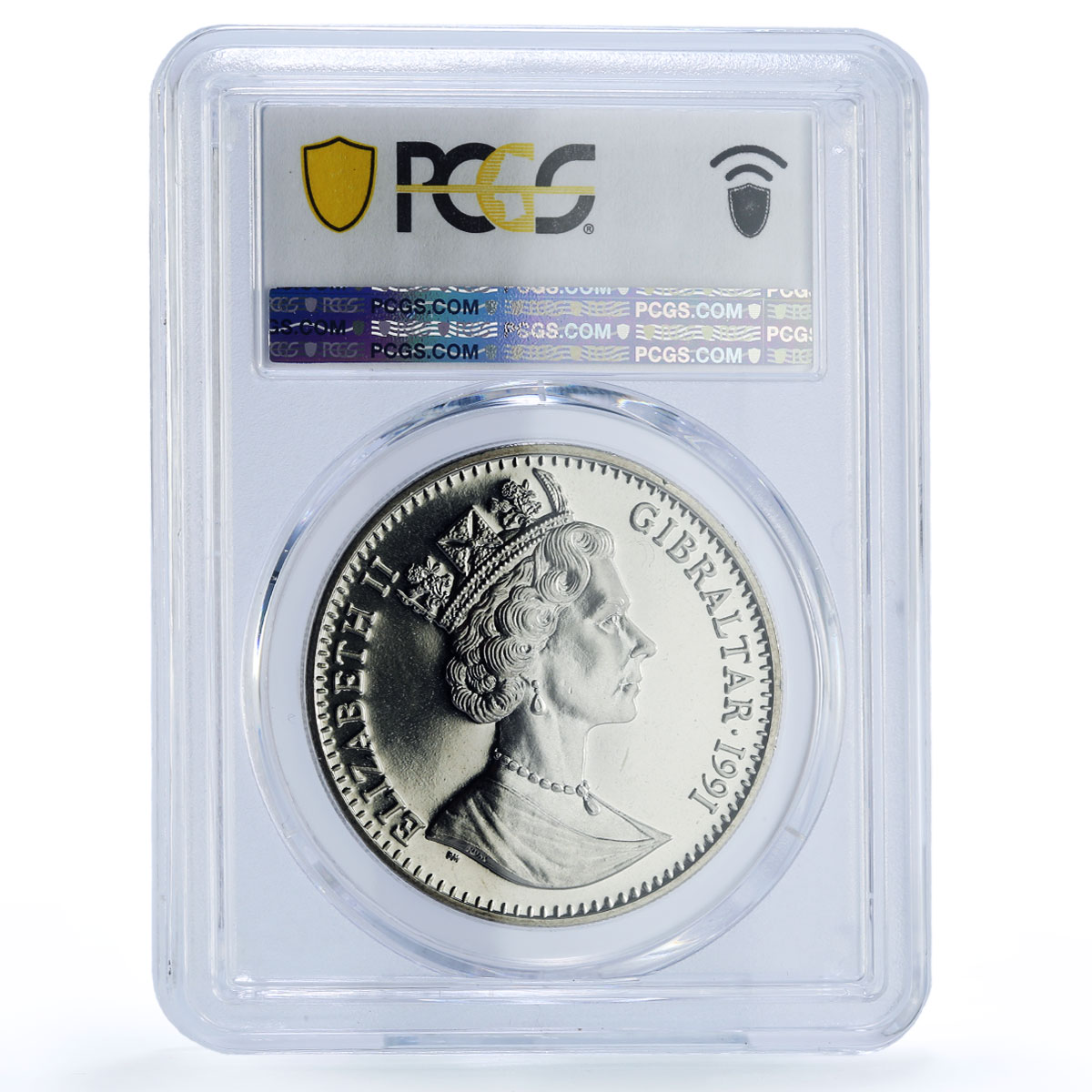 Gibraltar 1 crown Corgi Man Best Friends Dog MS 68 PCGS CuNi coin 1991