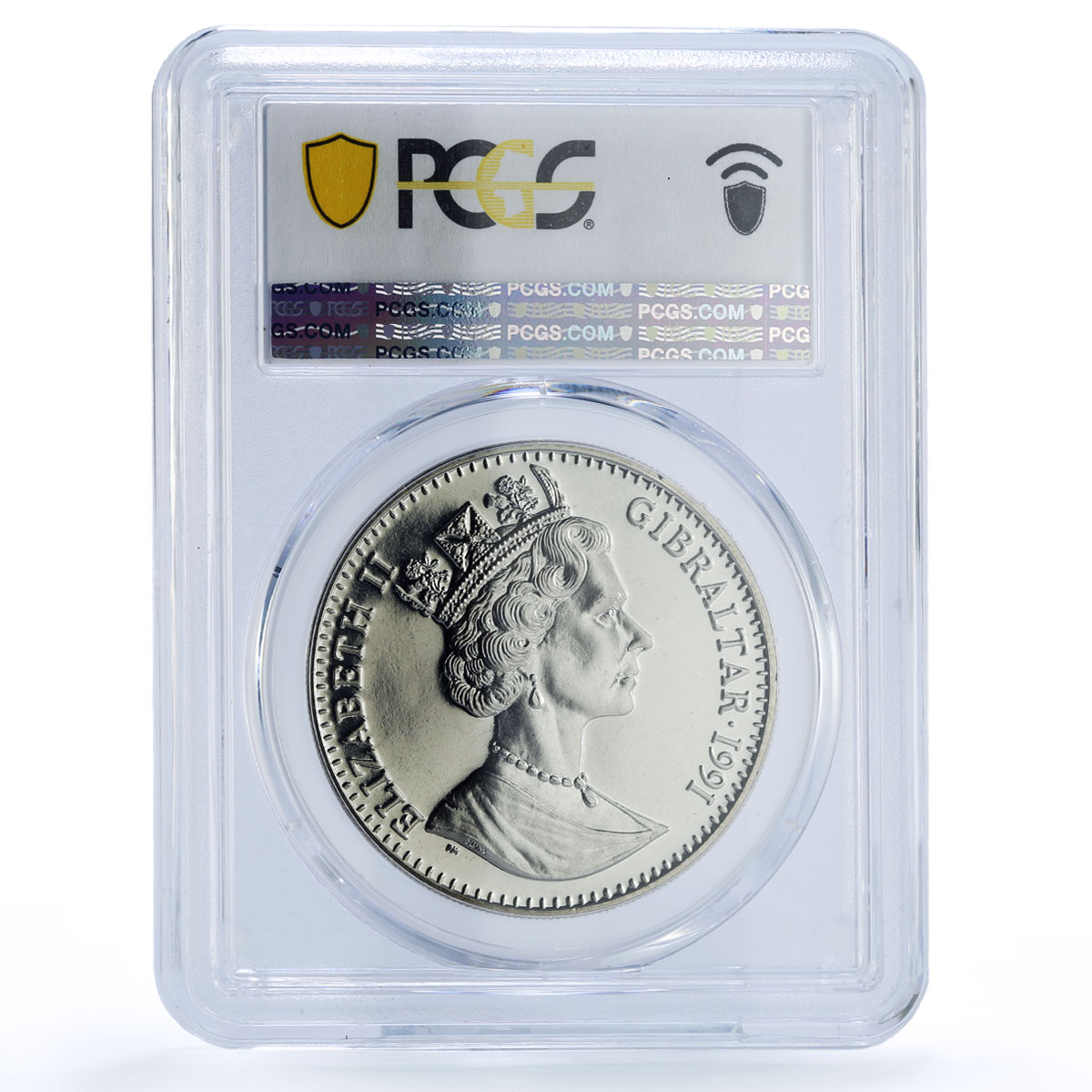 Gibraltar 1 crown Corgi Man Best Friends Dog MS 68 PCGS CuNi coin 1991