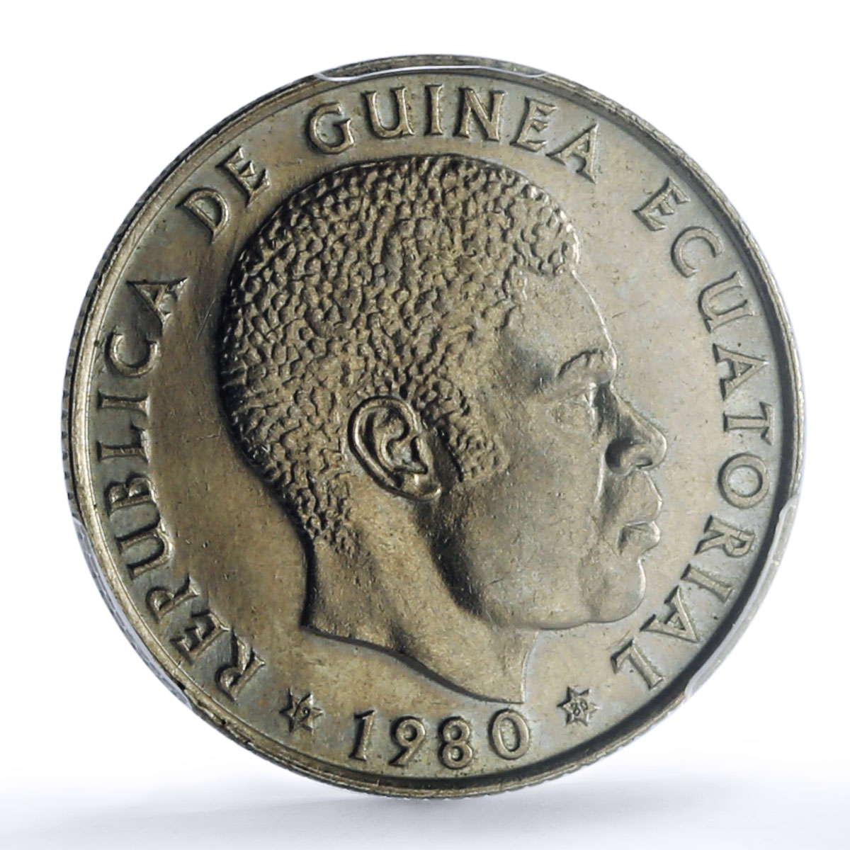 Equatorial Guinea 25 bipkwele Republic Nkogo KM-52 MS 64 PCGS CuNi coin 1980
