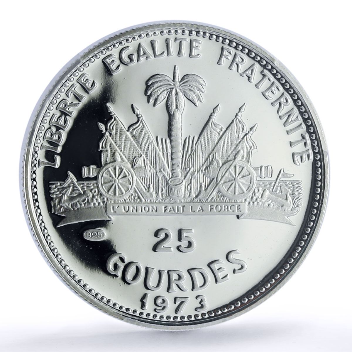 Haiti 25 gourdes Christopher Columbus Colomb KM-102 PR 69 PCGS silver coin 1973