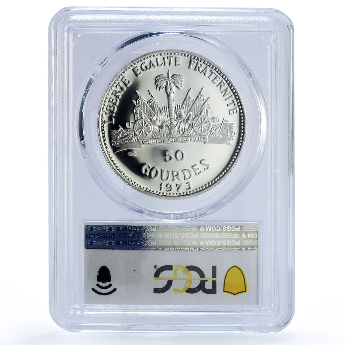 Haiti 50 gourdes Woman on the Beach Fineness Left PR 69 PCGS silver coin 1973