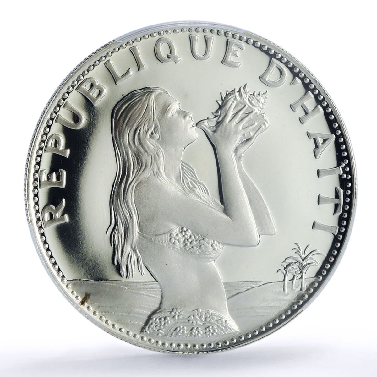 Haiti 50 gourdes Woman on the Beach Fineness Left PR 69 PCGS silver coin 1973