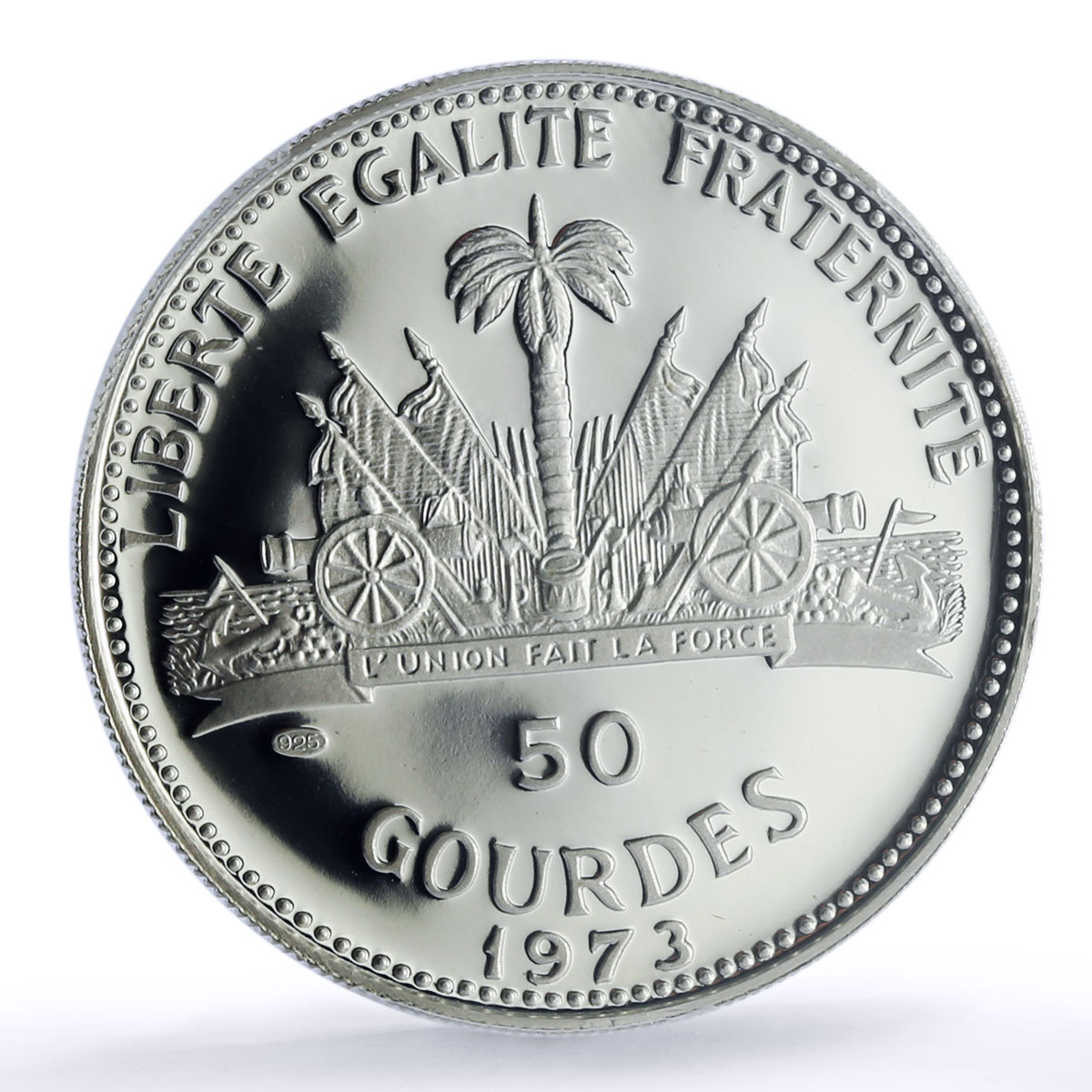 Haiti 50 gourdes Woman on the Beach Fineness Left PR 69 PCGS silver coin 1973