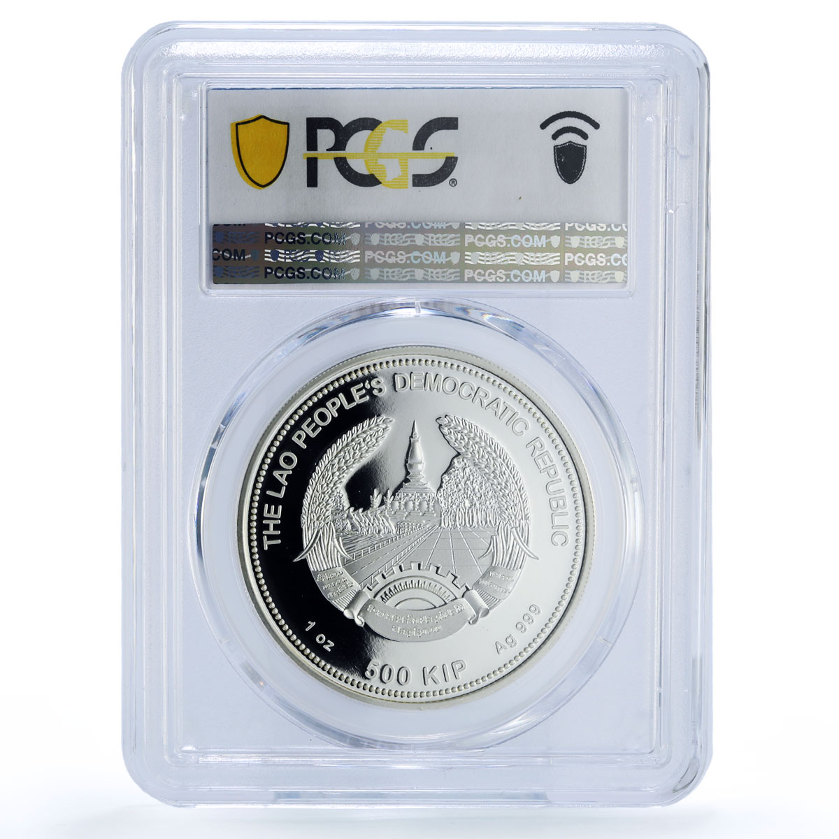 Laos 500 kip Indochinese Tiger Wildlife Fauna PR 70 PCGS silver coin 2016