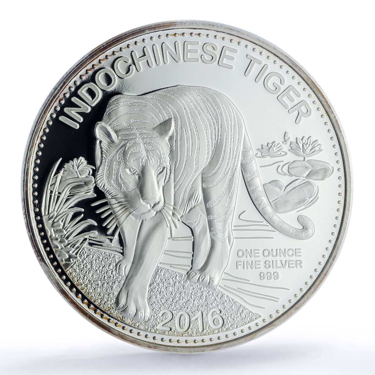 Laos 500 kip Indochinese Tiger Wildlife Fauna PR 70 PCGS silver coin 2016