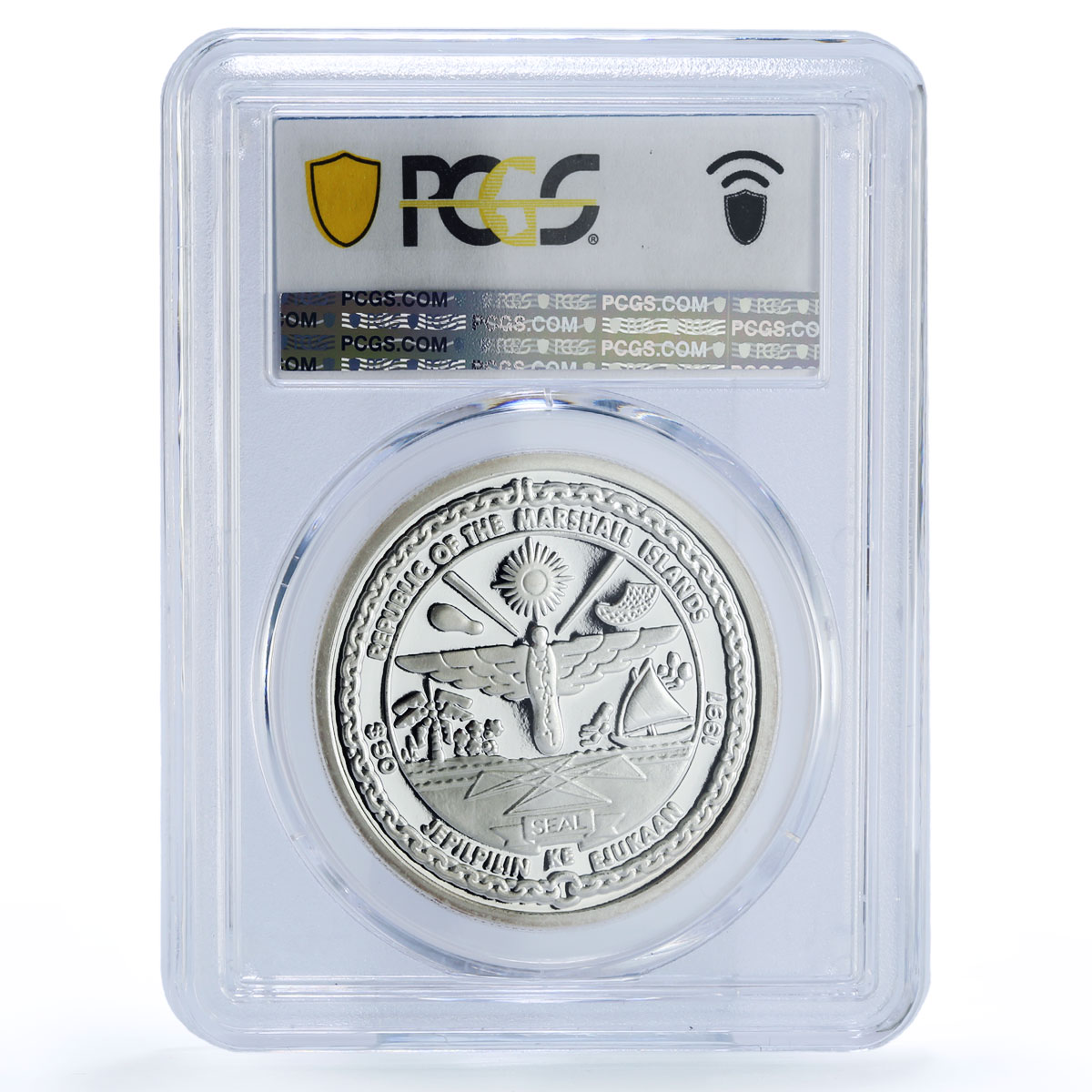 Marshall Islands 50 dollars Heroes Korean War PR 70 PCGS silver coin 1997