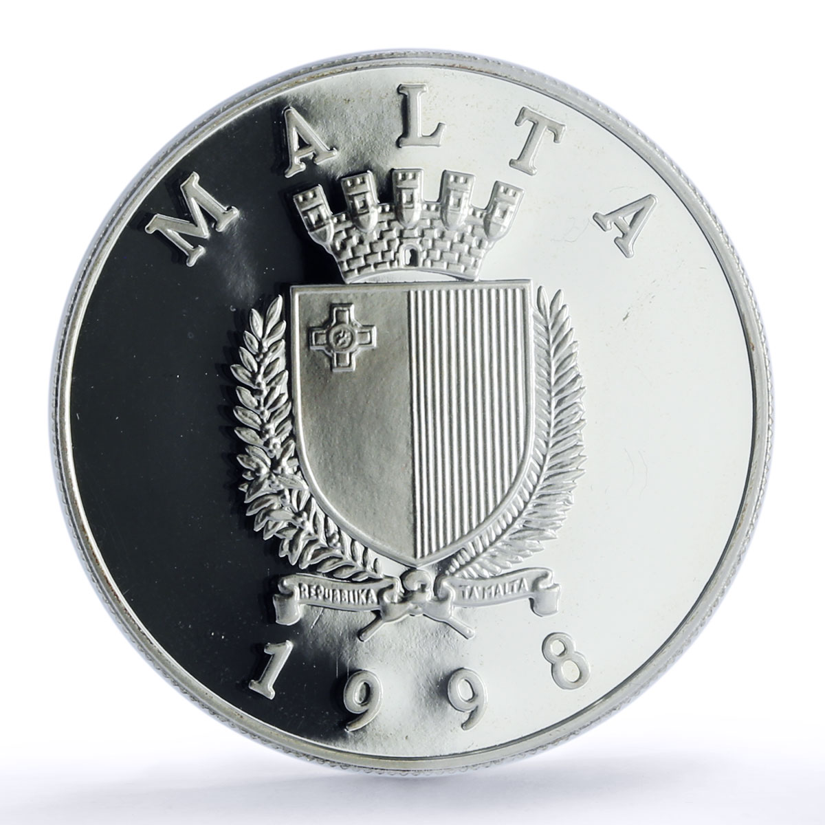 Malta 5 liri Revolt Against the French 1801 History PR 68 PCGS silver coin 1998