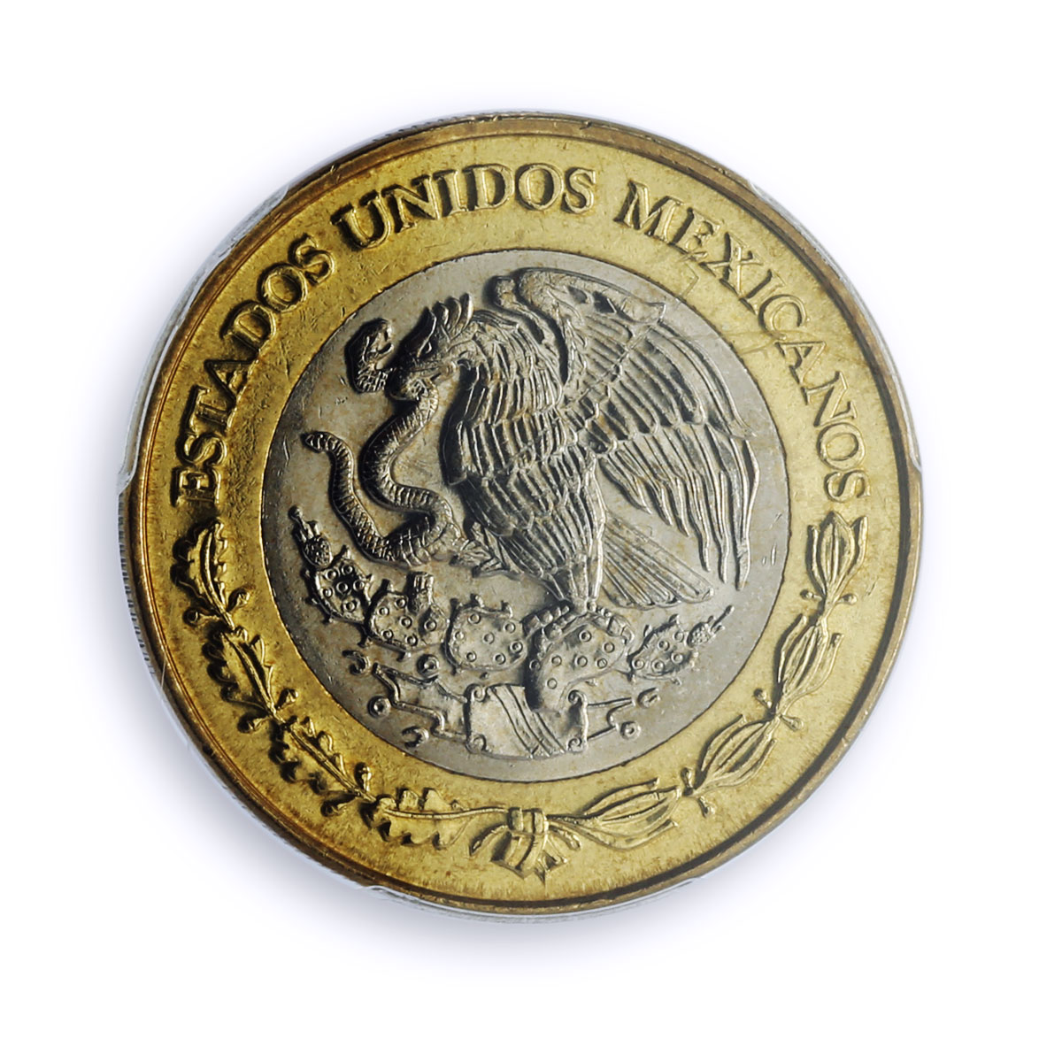 Mexico 20 pesos Octavio Paz Rev. KM-638 MS 66 PCGS bimetal coin 2000 - 2001