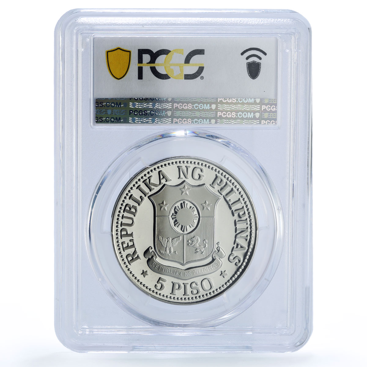 Philippines 5 piso Marcos New Society KM-210.1 PR 69 PCGS nickel coin 1977