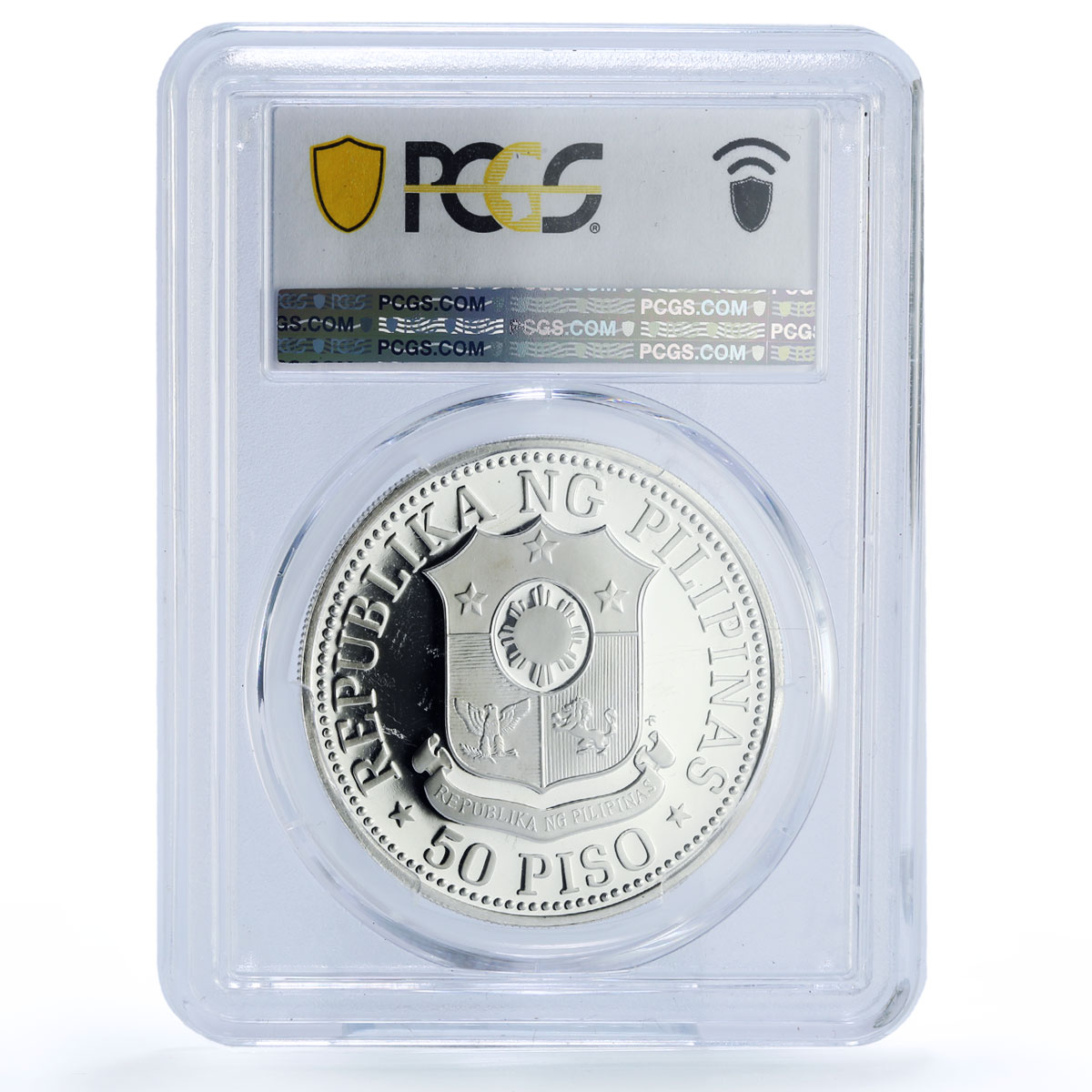 Philippines 50 piso Marcos New Society KM-212 PR 70 PCGS silver coin 1975
