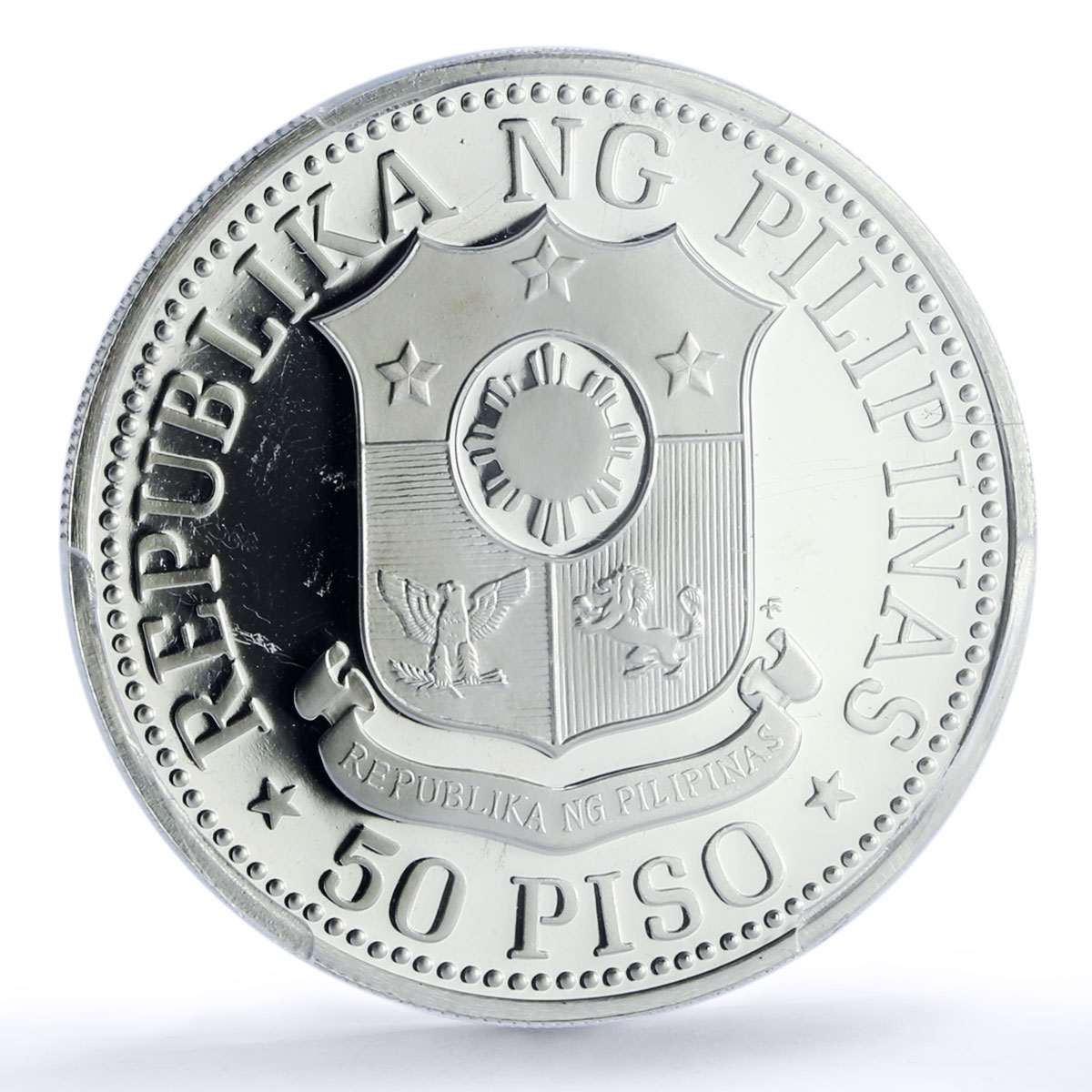 Philippines 50 piso Marcos New Society KM-212 PR 70 PCGS silver coin 1975