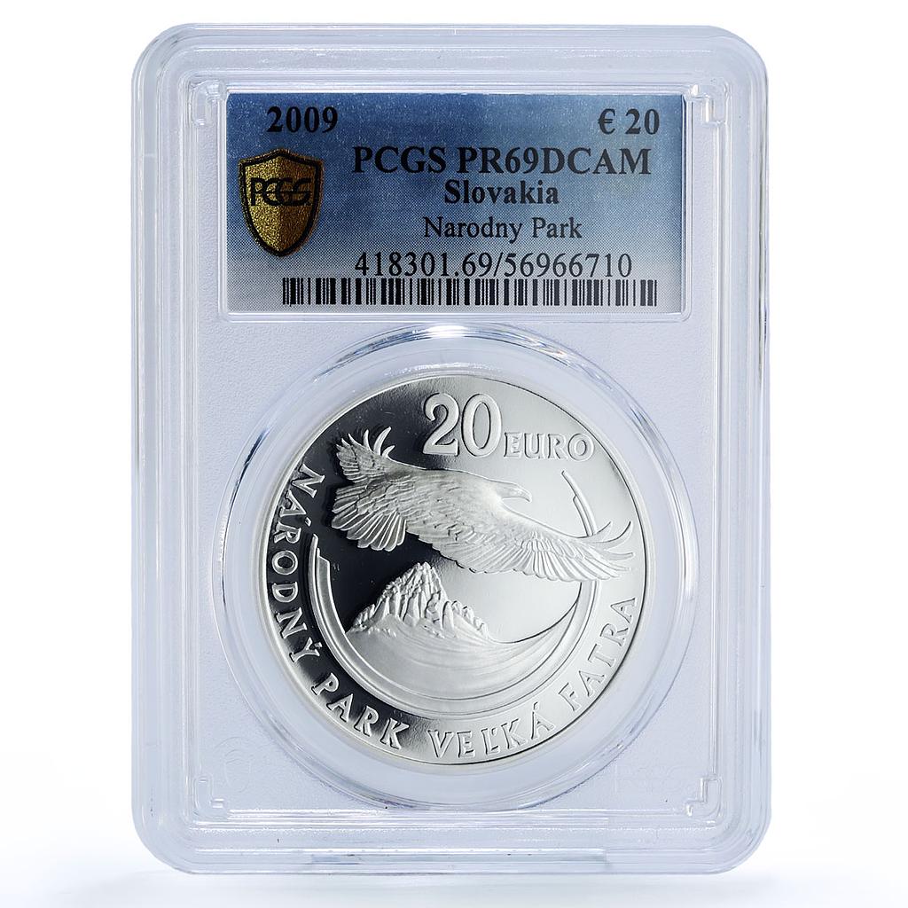 Slovakia 20 euro Velka Fatra Narodny Park Eagle Bird PR 69 PCGS silver coin 2009