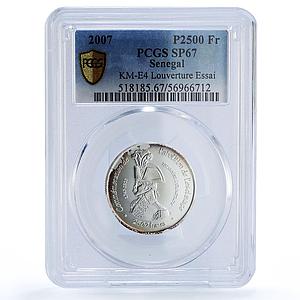 Senegal 2500 francs Abolition Slavery Louverture Essai X#E4 SP 67 PCGS coin 2007