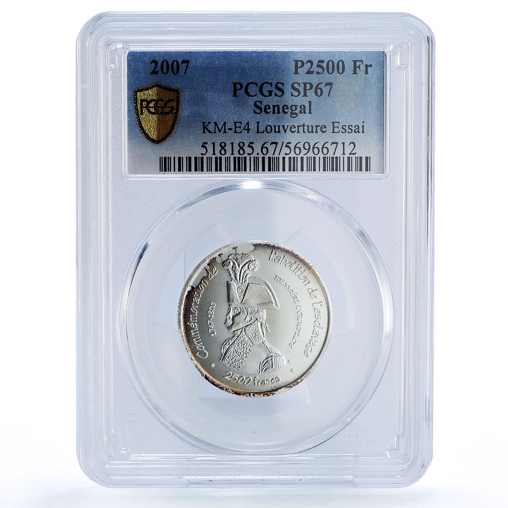 Senegal 2500 francs Abolition Slavery Louverture Essai X#E4 SP 67 PCGS coin 2007