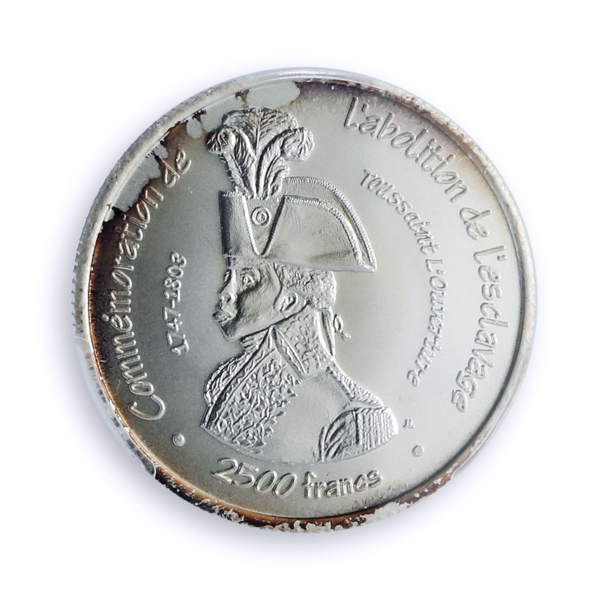 Senegal 2500 francs Abolition Slavery Louverture Essai X#E4 SP 67 PCGS coin 2007