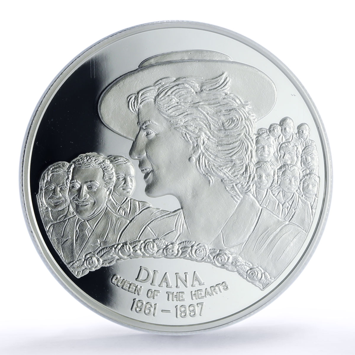Sao Tome 1000 dobras Princess Diana Queen Hearts PR 70 PCGS silver coin 1997