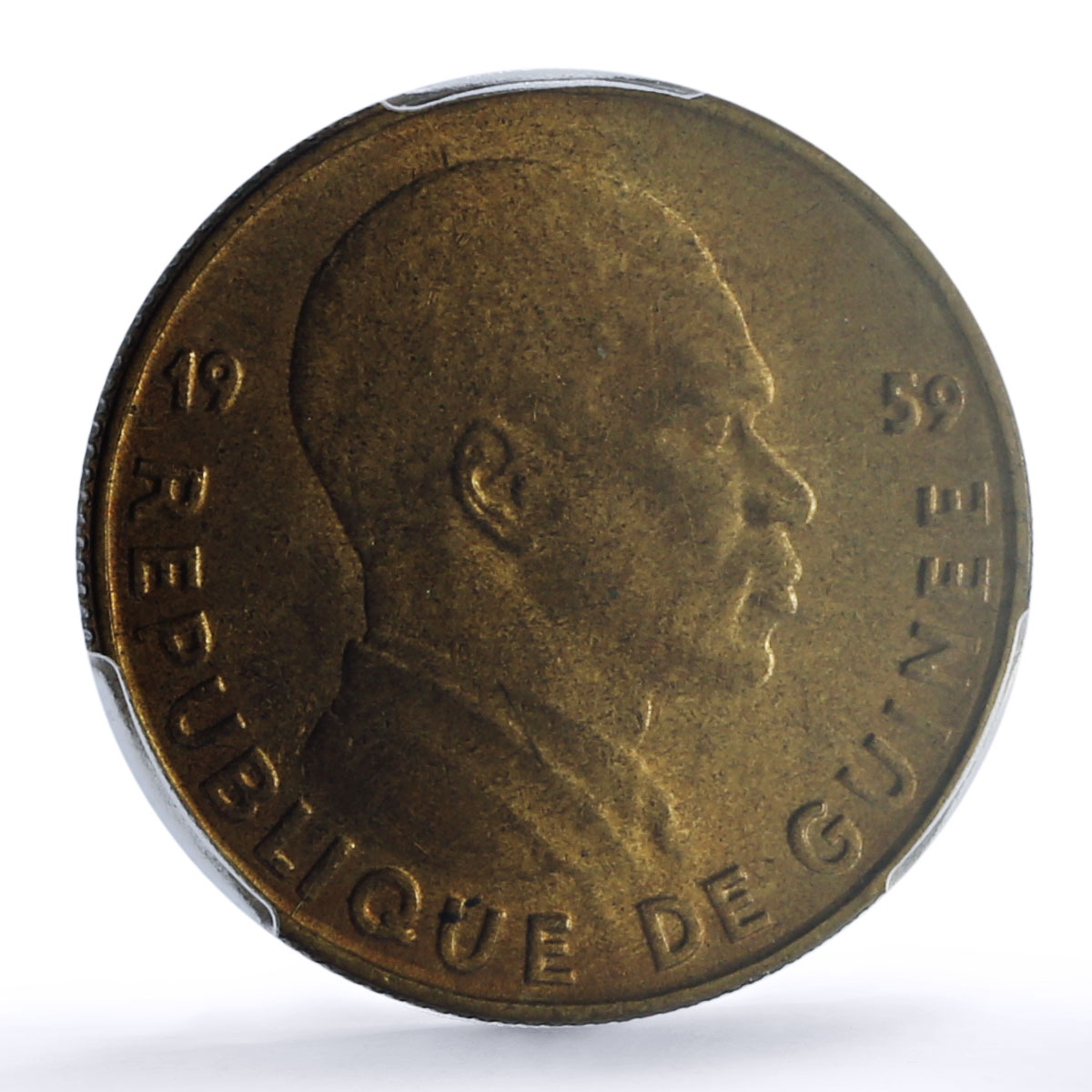Guinea 25 francs Republic Sekou Toure KM-7 MS 64 PCGS CuNi coin 1959