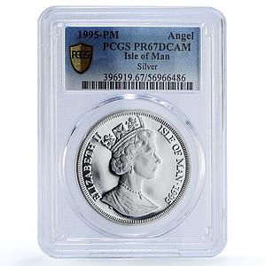 Isle of Man 1 oz Angel Archangel Michael Dragon PR 67 PCGS silver coin 1995