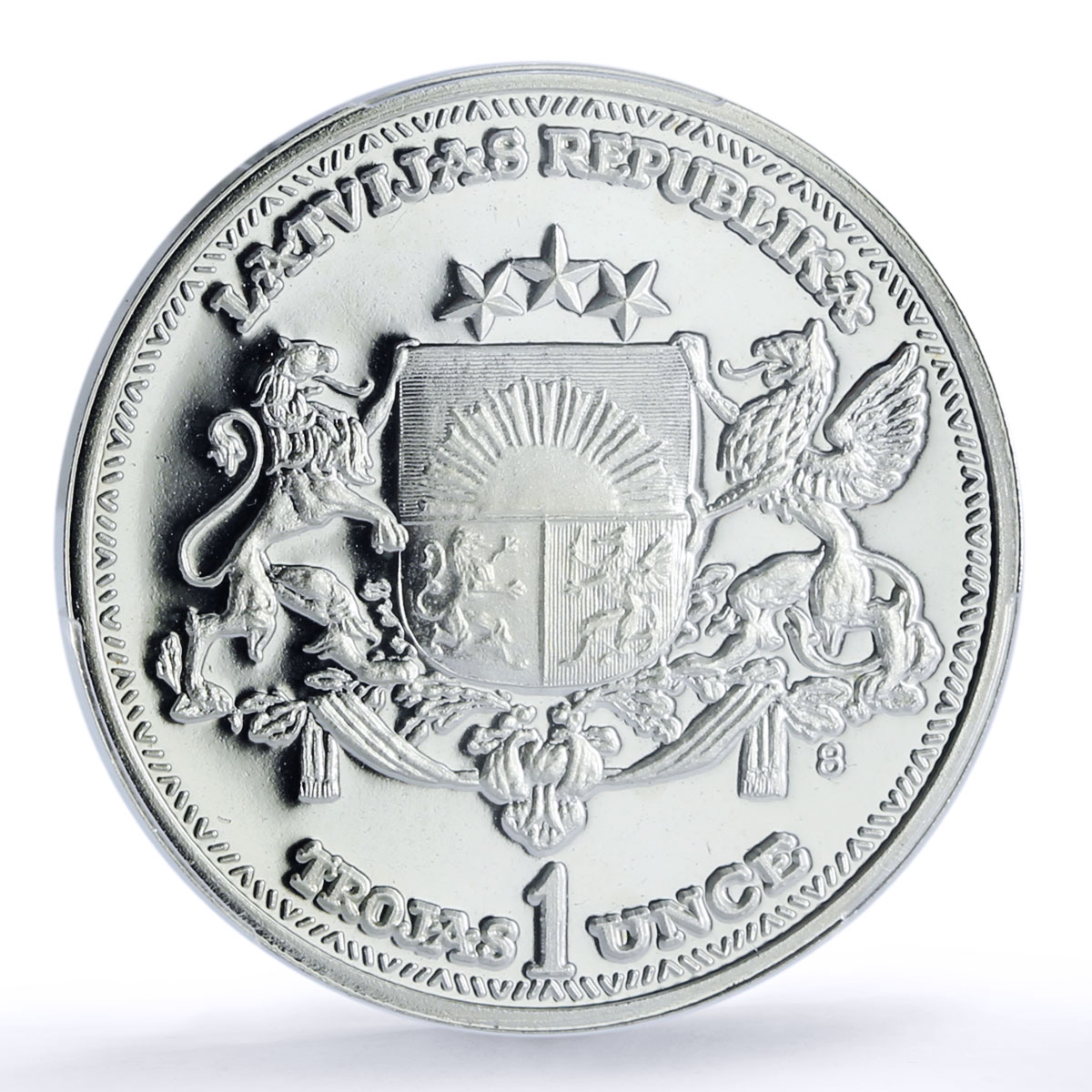 Latvia 1 oz Independence Legation Series X#5a PR 67 PCGS silver coin 1988