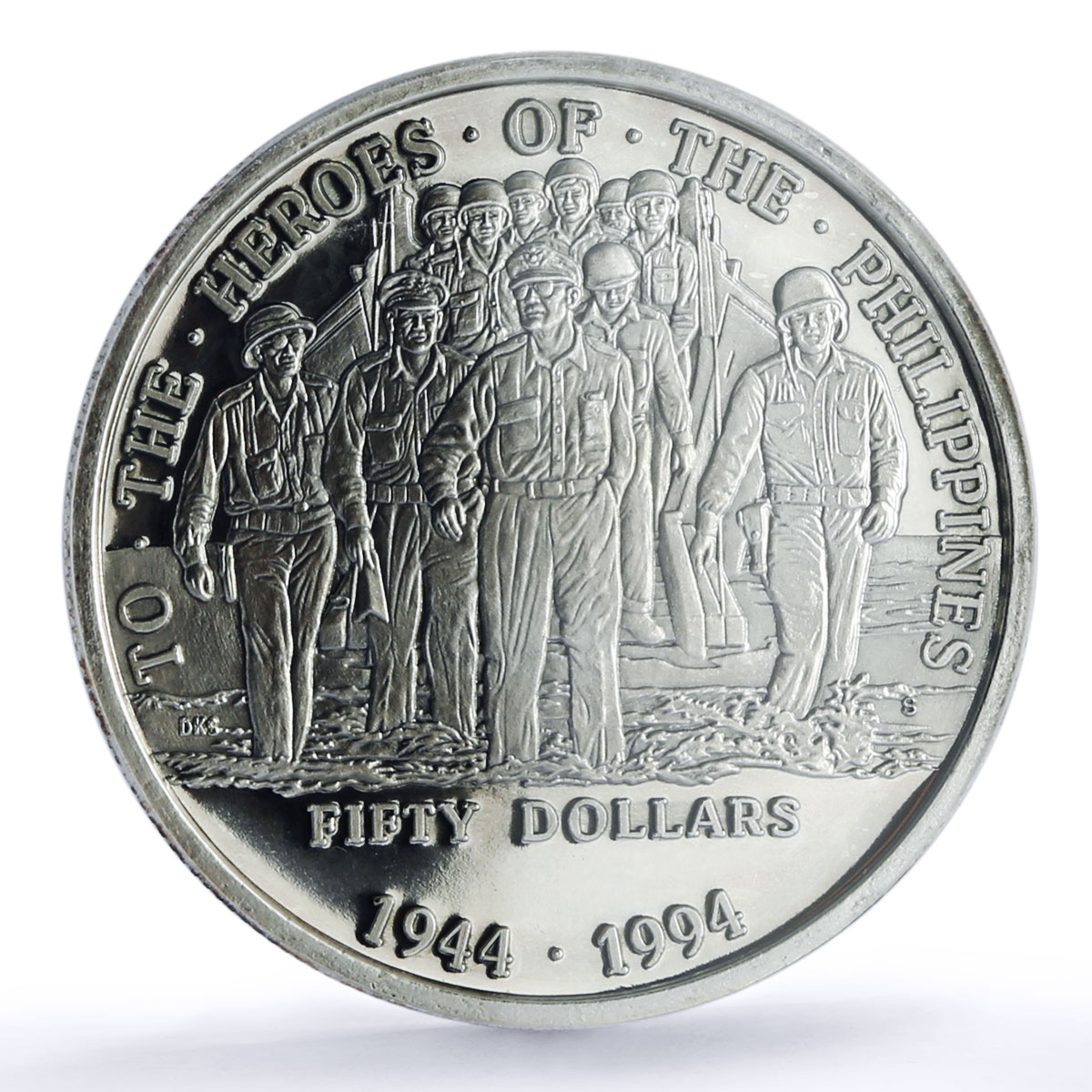 Marshall Is. 50 dollars Heroes Philippines MacArthur PR 68 PCGS silver coin 1994