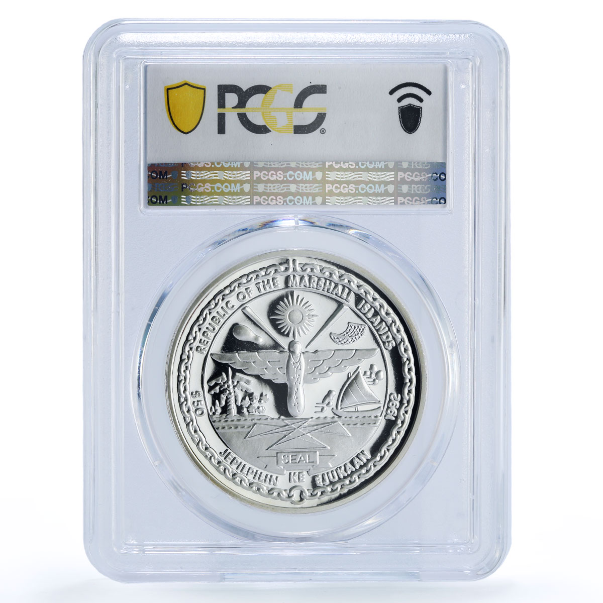 Marshall Islands 50 dollars Corregidor Philippines PR 69 PCGS silver coin 1992