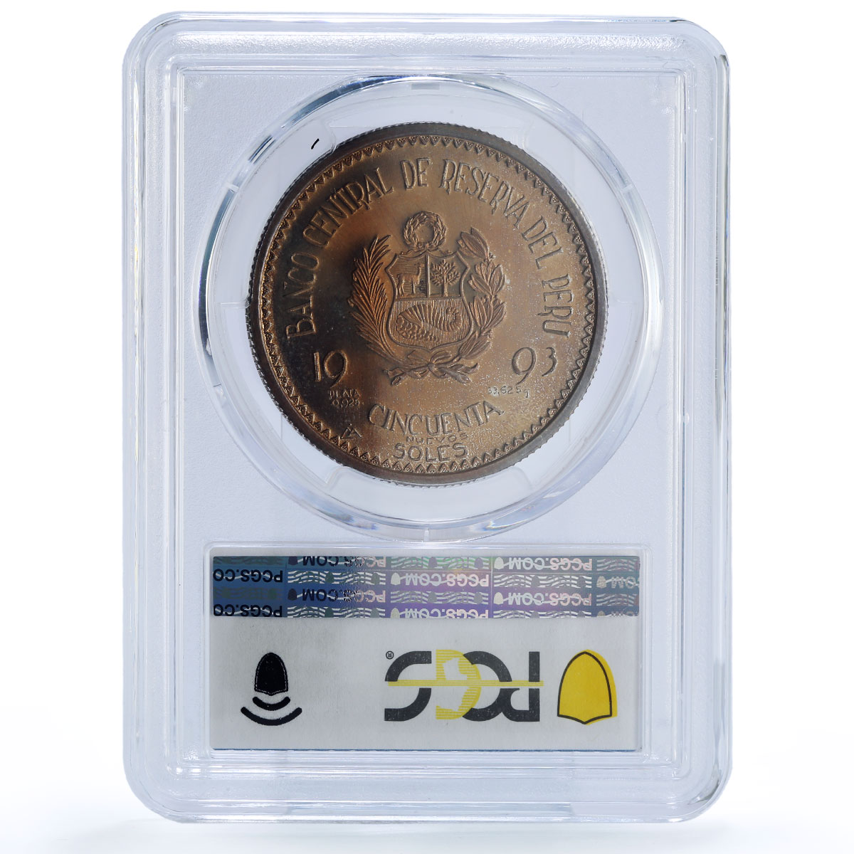 Peru 50 soles Japan Commercial Exchange KM-320 MS 65 PCGS silver coin 1993